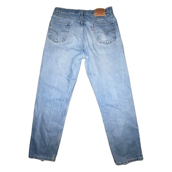 Levis Vintage Well Worn Relaxed Fit 100 Cotton Straight Leg Jeans 36 33 - Picture 5 of 10